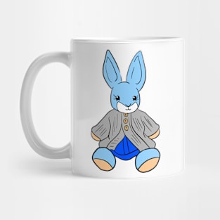 Old blue bunny with gray outfit Mug